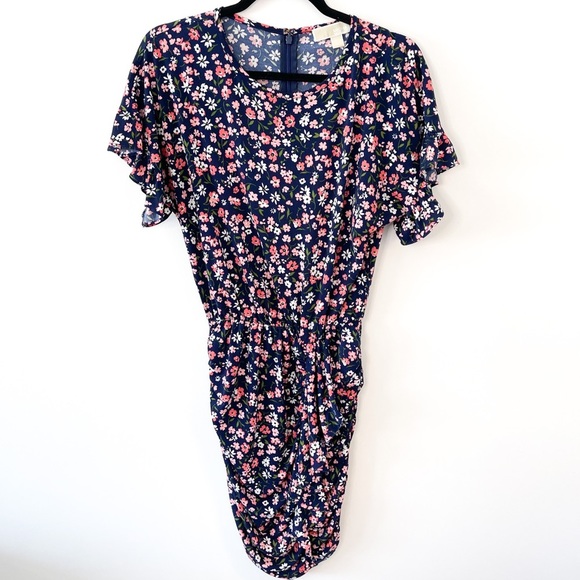 Michael Kors Floral Matte Jersey Ruffled Dress Size XS - Picture 6 of 12